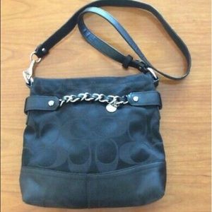 Coach Opric Metallic Signature Chain Black Bag